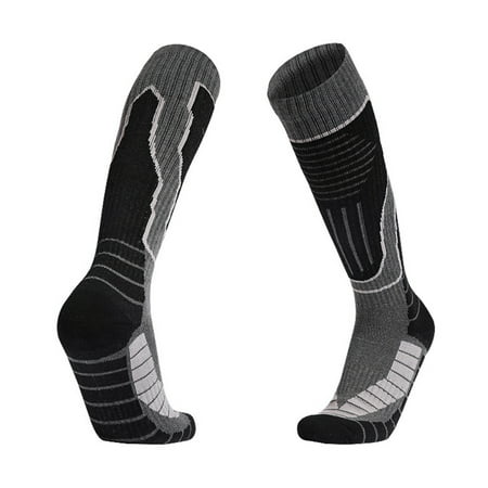 

Grofry 1 Pair Thermal Knee-High Ski Socks，Socks Winter Thermal，Non-Slip Cuff Design Breathable Wear Resistant Moisture Wicking Snowboard Sports Socks