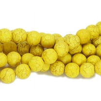 4mm 16 Inch Strand Yellow Howlite Round Beads Genuine Gemstone Natural Jewelry Making