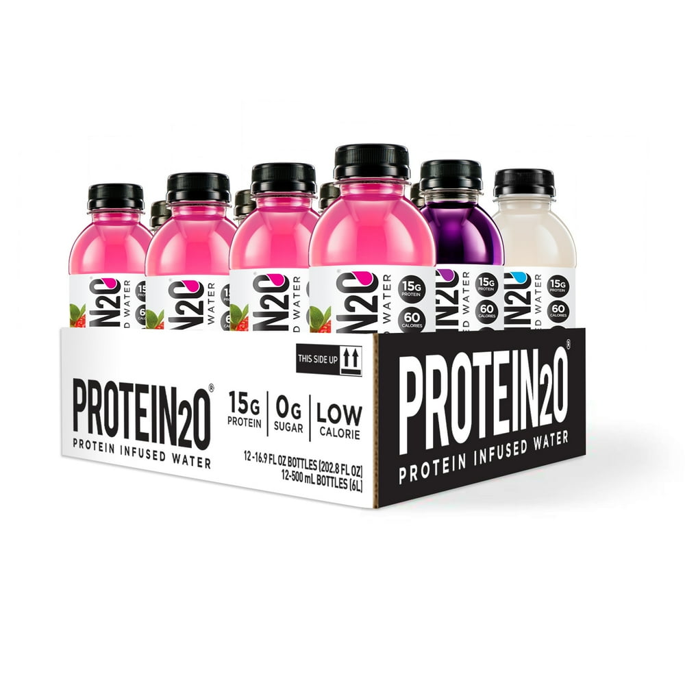 Protein2o Flavored Protein Water, Variety Pack, 12 pack
