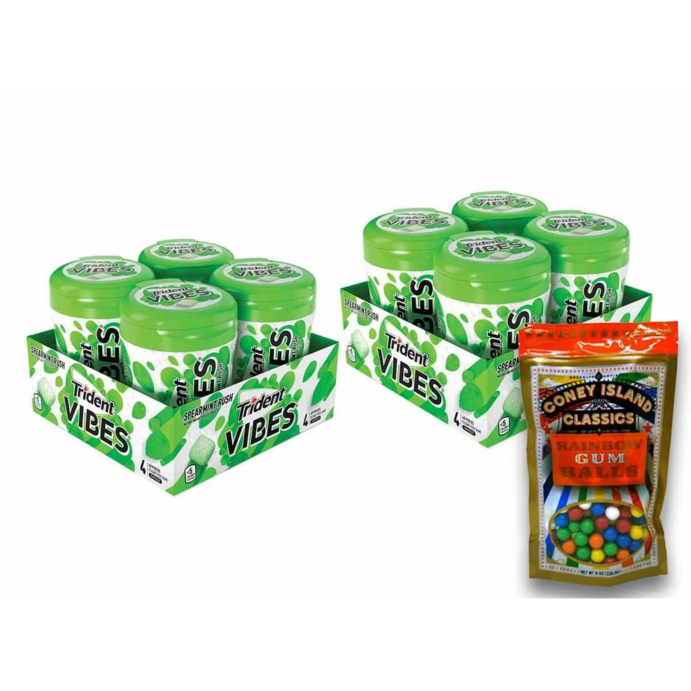 Trident Vibes Spearmint Rush SugarFree Chewing Gum, 4 pk