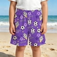 thumbnail image 2 of Angala Child Shorts Elastic Waist Soccer Print Running Shorts Summer Comfortable Stretch Soccer Sports Casual Toddler Boys Shorts Size 2-3 Years Purple, 2 of 4