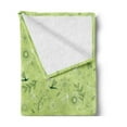 thumbnail image 2 of Dragonfly Soft Flannel Fleece Throw Blanket, Flowers and Dragonflies Kids Boys Spring Season Inspiration Image, Cozy Plush for Indoor and Outdoor Use, 50" x 60", Hunter Green Pistachio, by Ambesonne, 2 of 5