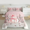 thumbnail image 2 of Castle Fairy Teens Children Pink Snowman 2Pcs Bedding Comforter Set,Christmas Tree Snowflake Twin Comforter Sets,Xmas Festival Breathable Bedding Set,Ultra Soft Home Decor, 2 of 8