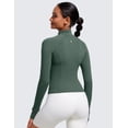 thumbnail image 2 of CRZ YOGA Butterluxe Womens Cropped Slim Fit Workout Jacket Track Athletic Full Zip Up Tops, 2 of 3