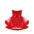 thumbnail image 2 of CHICTRY Kids Girls Sequins Camisole Tutu Dress Ballerina Costume Sleeveless Ruffle Skirted Leotard Dancewear A Red 14, 2 of 7