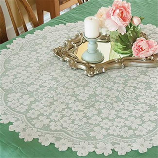 42 In Dogwood Round Table Topper, Round Lace Table Topper