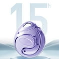 thumbnail image 5 of Open Ear Headphones, 0.23oz Ultra-Light Comfortable Wireless Earbuds, 0.6mm Thinnest Earhooks, Bluetooth 5.4, Clear Audio, 30 HRS Playtime, IPX5 Waterproof Earphones with Mic - Purple, 5 of 6