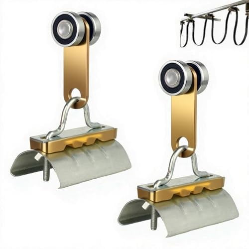 2 Wheel Trolley Assembly Roller Cable Trolley System, Silent Unistrut Trolley Roller Two Bearing Trolley Assembly for Use with 1-5/8" Wide and All1-5/8 Or Taller Strut Channel 2pc