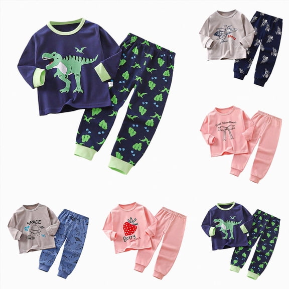 Gubotare Kids & Toddler Boys Pajamas 2 Piece Pjs Set 100% Cotton Sleepwear Red,Size 6-7 Years