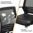 thumbnail image 3 of Yaheetech Swivel Mesh Office Chair with Leather Padded Seat and Armrests, Black, 3 of 15
