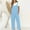 Blue, variant on Women's Patchwork Dual Pocket Jumpsuit Loose Floral Print Bohemian Wide Leg Bib Overall Womens Overalls Casual Loose Sleeveless Straps Wide Leg Jumpsuit Khaki S