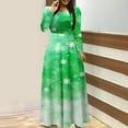 thumbnail image 2 of hotojiny Fashion Dresses for Women Long Sleeve Christmas Printed Maxi Dress Crew Neck Casual Long Dress for Party, 2 of 5