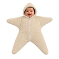thumbnail image 2 of Kakishop Newborn Baby Star Shape Hooded Zipper Onesie Infant Winter Warm Solid Color Halloween Outfit (Khaki,0-3 Months), 2 of 9