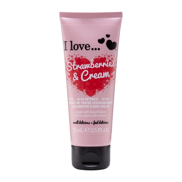 I Love Cosmetics Loción de Manos Súper Suave, Fresas y Crema, 75 ml