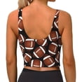 thumbnail image 4 of Picia Brown Football On Black Sports Bra for Women,Padded Strappy Sports Bras Medium Support Yoga Bra with Removable Cups,Running Yoga Bra-Medium, 4 of 9