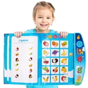 Xueyu Interactive Alphabet Sound Book for Toddlers, 10 Pages Learning Letters, Animals, Fruits and More, Educational Toy for Cognitive and Language Development