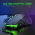 thumbnail image 3 of PICTEK Gaming Mouse Wired [7200 DPI] [Programmable] [Breathing Light] Ergonomic Game USB Computer Mice RGB Gamer Desktop Laptop PC Gaming Mouse, 7 Buttons for Windows 7/8/10/XP Vista Linux, Black, 3 of 9