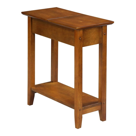Pemberly Row Flip Top End Table in Walnut Wood