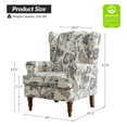 thumbnail image 6 of Soft Upholstered Armchair Wingback Accent Chair Turned Legs Home Living Room Bedroom Foam Green, 6 of 7
