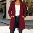 thumbnail image 2 of Zynoxe Women's Mid-Length Hooded Sweatshirt Adjustable Drawstring Waist Zip Up Hoodie Comfy Elastic Cuffs Long Sleeve Sweatshirt Jacket Fashionable Solid Color Casual Outerwear with Side Pockets 2XL, 2 of 8