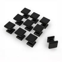 Wood Grip Modern Square Knobs Matte Black
