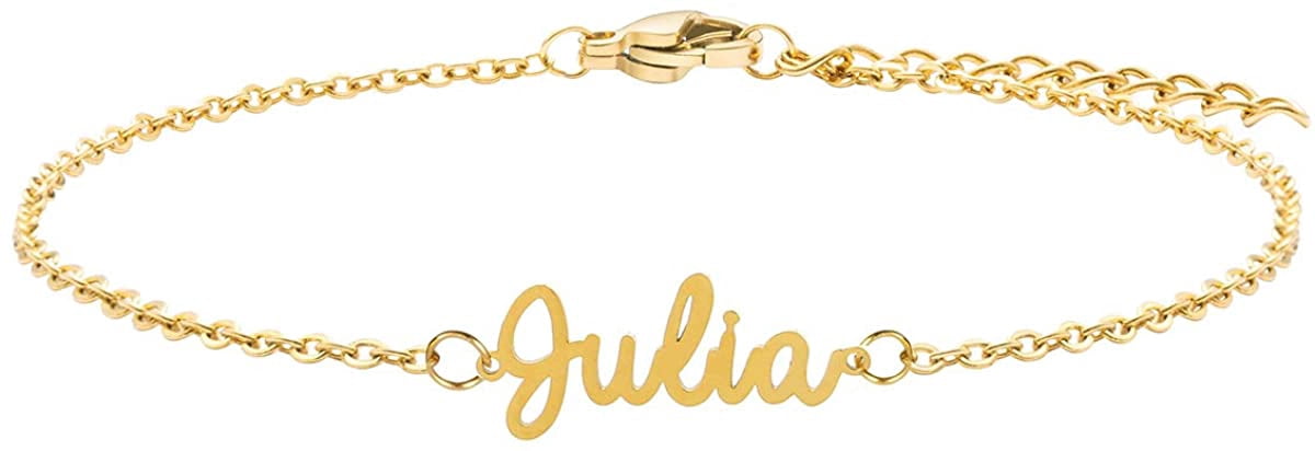 Custom Name Anklet 18K Gold Chain 