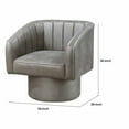 thumbnail image 5 of Kate 30 Inch Accent Chair 360 Swivel Seat Vegan Faux Leather Light Gray - Saltoro Sherpi, 5 of 5