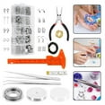thumbnail image 4 of 1 Set Jewellery Making Kit Pliers Silver Beads Wire Starter Tool Home DIY / Wire Jewelry Making Starter Kit Repair Tools, 4 of 11