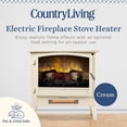 thumbnail image 3 of Country Living Infrared Freestanding Electric Fireplace Stove Heater in Cream | Provides Supplemental Zone Heat with Remote and WiFi, 3 of 17