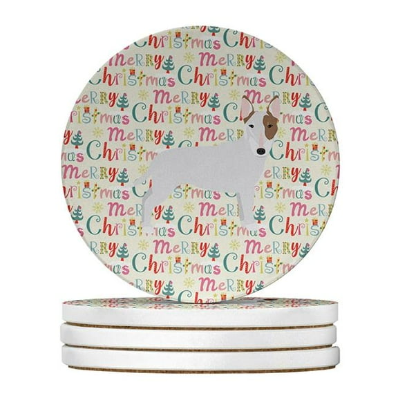 Caroline's Treasures WDK1778RCS4-PARENT Merry Christmas Large Sandstone Coasters Pack of 4, , multicolor