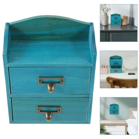 Raindrops  Solid Wood Storage Box Organiser Dresser Drawer Vintage Jewelry