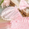 thumbnail image 6 of Riecok Baby Girl Summer Princess Romper Dress Headband Set Flutter Sleeve Sequin Smocked Ruffles 0-18 Months Pink 6 M, 6 of 8