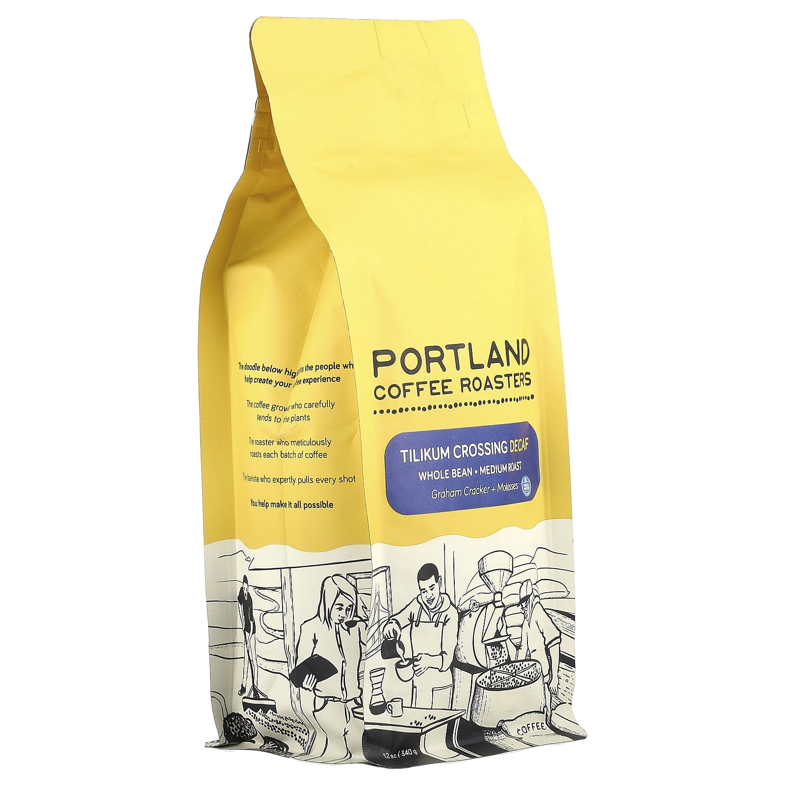 Portland Coffee Roasters Tilikum Crossing, Whole Bean, Medium Roast, Decaf, 12 oz (340 g)