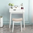 thumbnail image 4 of Costway Vanity Dressing Table Flip Desk Furniture Stool 2 White, 4 of 10