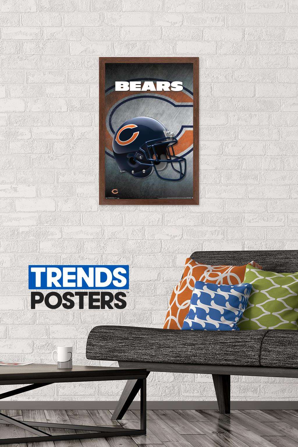 NFL Chicago Bears - Helmet 16 Wall Poster, 14.725" x 22.375", Framed