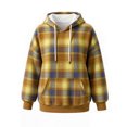 thumbnail image 4 of MexChoioe Womens Hooded Sweatshirt Fall Plaid Drawstring Long Sleeve Hoodies Daily Comfortable Relaxed Pullover for Women, 4 of 4