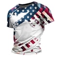 thumbnail image 3 of Big & Tall Patriotic Tshirts Short Sleeve Summer Stars Crewneck July 4th Graphic Tees Independence Day Sky Blue, L, 3 of 5
