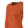 thumbnail image 3 of Bozzolo Women's RT1200 Basic Round Neck Long Sleeve T Shirt Top Rust S, 3 of 3