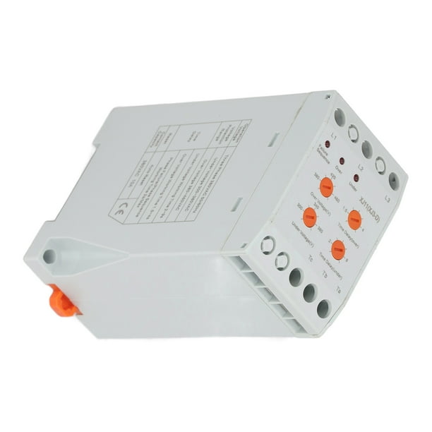 Protector De Secuencia De Fase, Relé De Protección De Voltaje AC380V Monitor En Tiempo Real 2 Juegos NO Contactos NC Montaje En Riel DIN De 35 Mm Para De Control