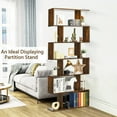 thumbnail image 5 of IFANNY 6 Tier S Shaped Bookshelf, Wooden Open Bookcase w/Anti-Tipping Device, Display Shelf Storage Organizer for Home, Office, Living Room, 31.5 x 9 x 75 inch, 5 of 9