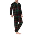 thumbnail image 3 of Kll Buffalo Plaid Dark Green Sleepwear Mens Flannel Pajamas,Long Cotton Pj Set, 3 of 9