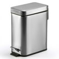 thumbnail image 1 of Small rectangular metal lid step trash can white, 1 of 5