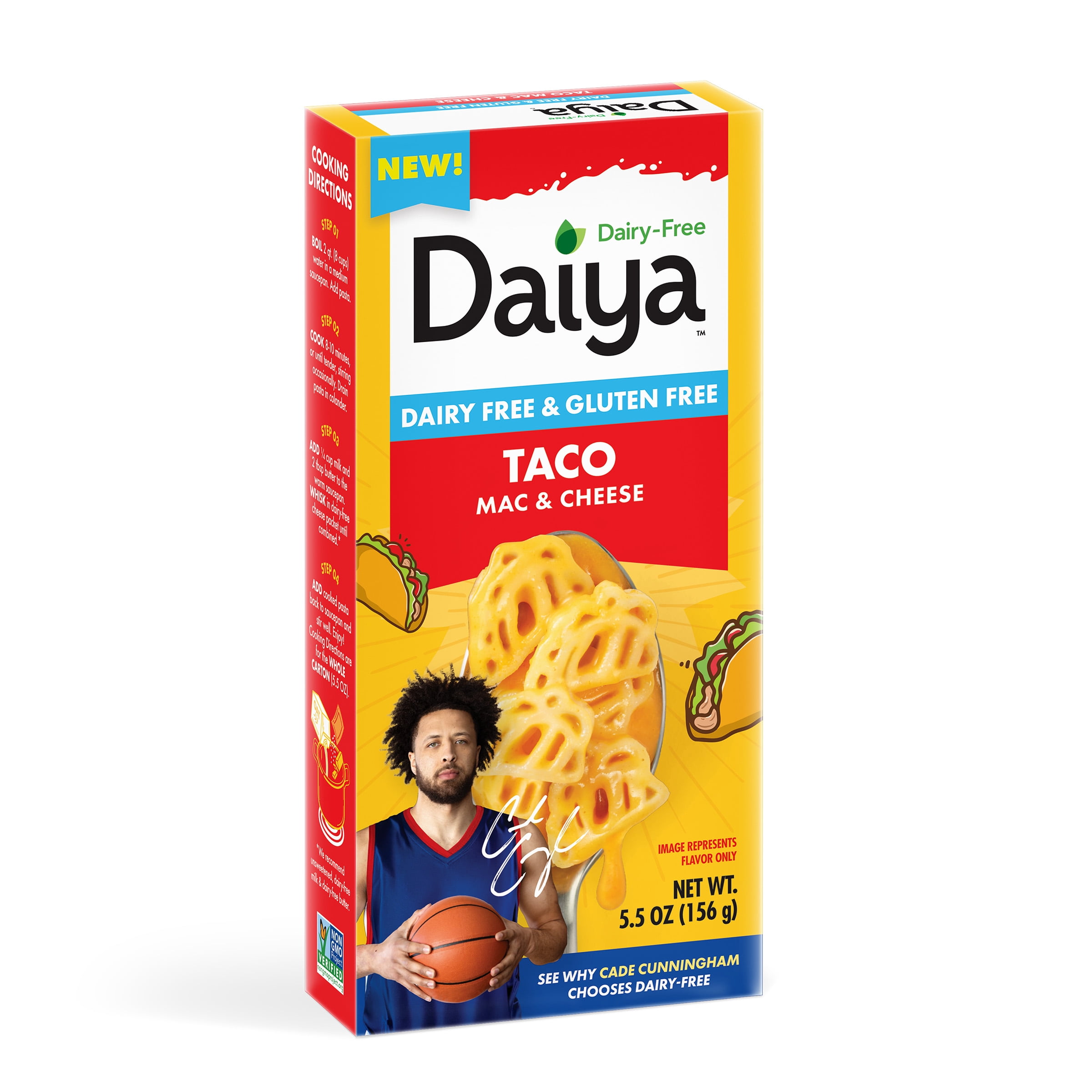 (12 pack) Daiya Dairy Free Gluten Free Taco Mac & Cheese, Vegan, 5.5 oz (Shelf Stable)