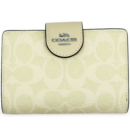 Coach Women's Medium Corner Zip Wallet in Signature Canvas (Hay)