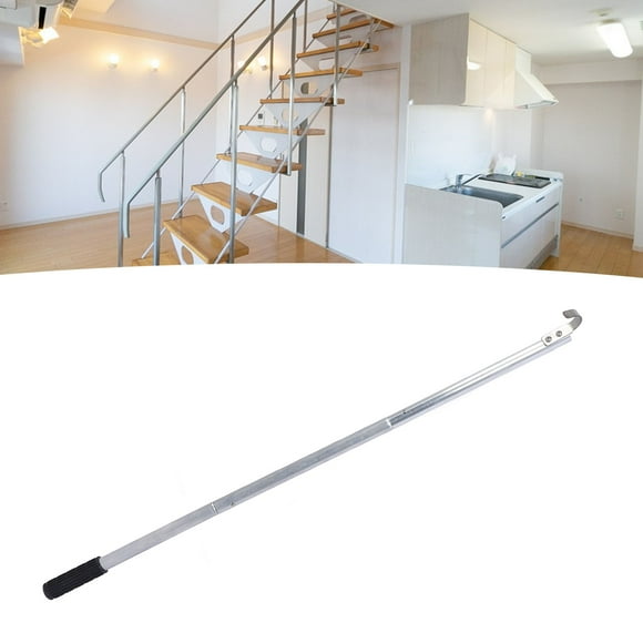 Ladder Pull System Kit, Lightweight Stainless Steel Storage Hook Attic Ladder Pull System Kit Aluminum Alloy Rod for Household Use