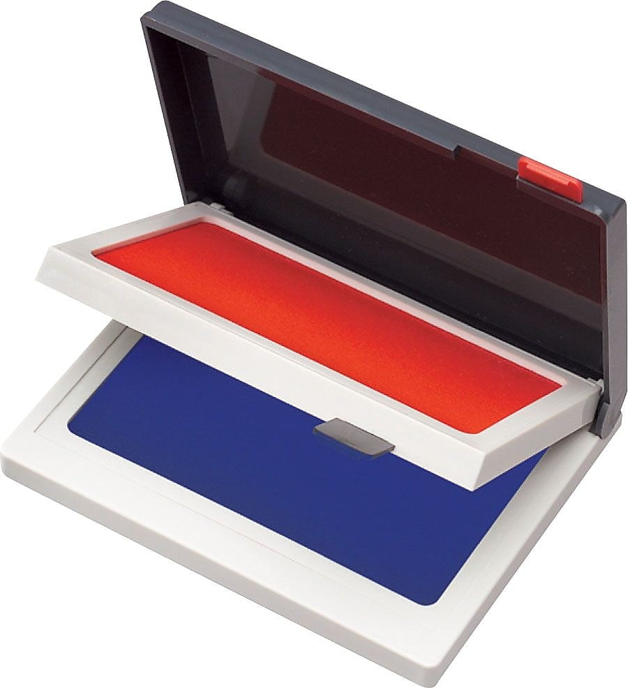 Cosco TwoColor Felt Stamp Pads, Red/Blue, 2 090429