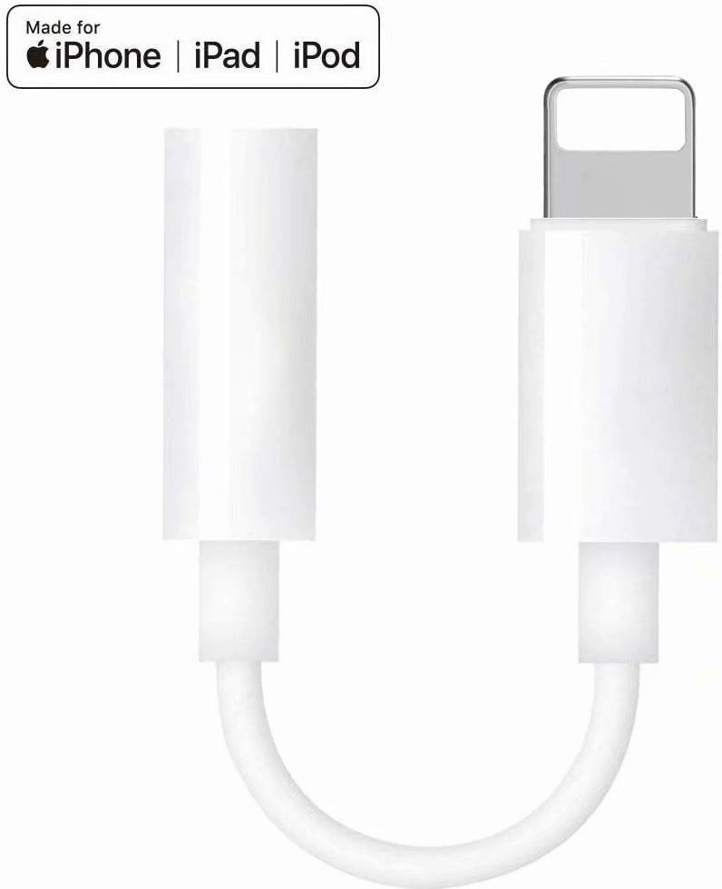 Lighting to 3.5 mm Headphone Adapter Earphone Earbuds Adapter Jack 2 Pack,Perfect Connection,Compatible with iPhone 11 Pro Max X/XS/Max/XR 7/8/8 Plus Plug and Play Screen Protector Foils 