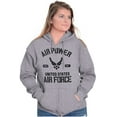 thumbnail image 4 of Us Air Force USAF Power Wings Logo Unisex Plus Size Zip Hoodie Brisco Brands 5X, 4 of 5