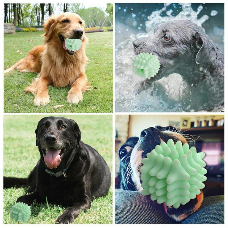 Dog Toy Ball-IQ Treat Balls-Fun Interactive Food Dispensing Dog Toys-Rubber Tooth Cleaning Toys for Small Medium Large Dogs Teeth Cleaning and Chewing