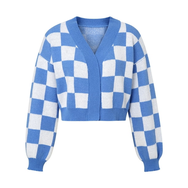 Plaid cropped deals sweater